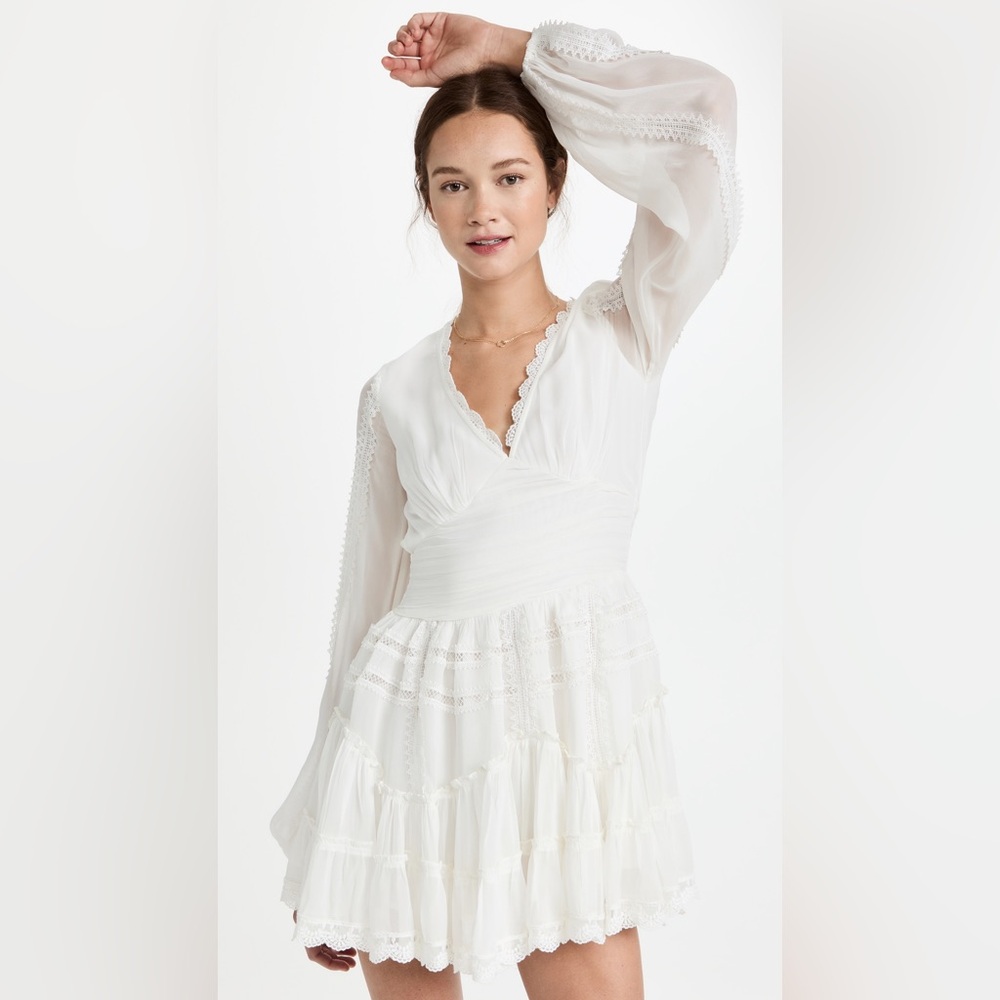 NWT Rococo Sand Mia Short Dress in Off White Size Small $350 Shopbop